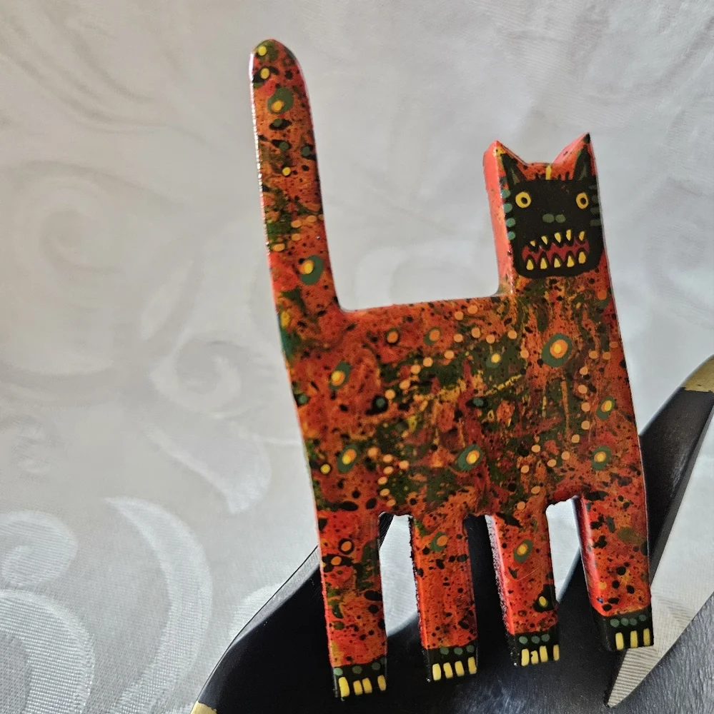 Vintage Mark Soppeland 1996 Scary Cat Artisan Brooch - Picture 2 of 13